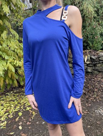 Glamour Abito in colore blu elettrico-tgM/L-chic per feste
