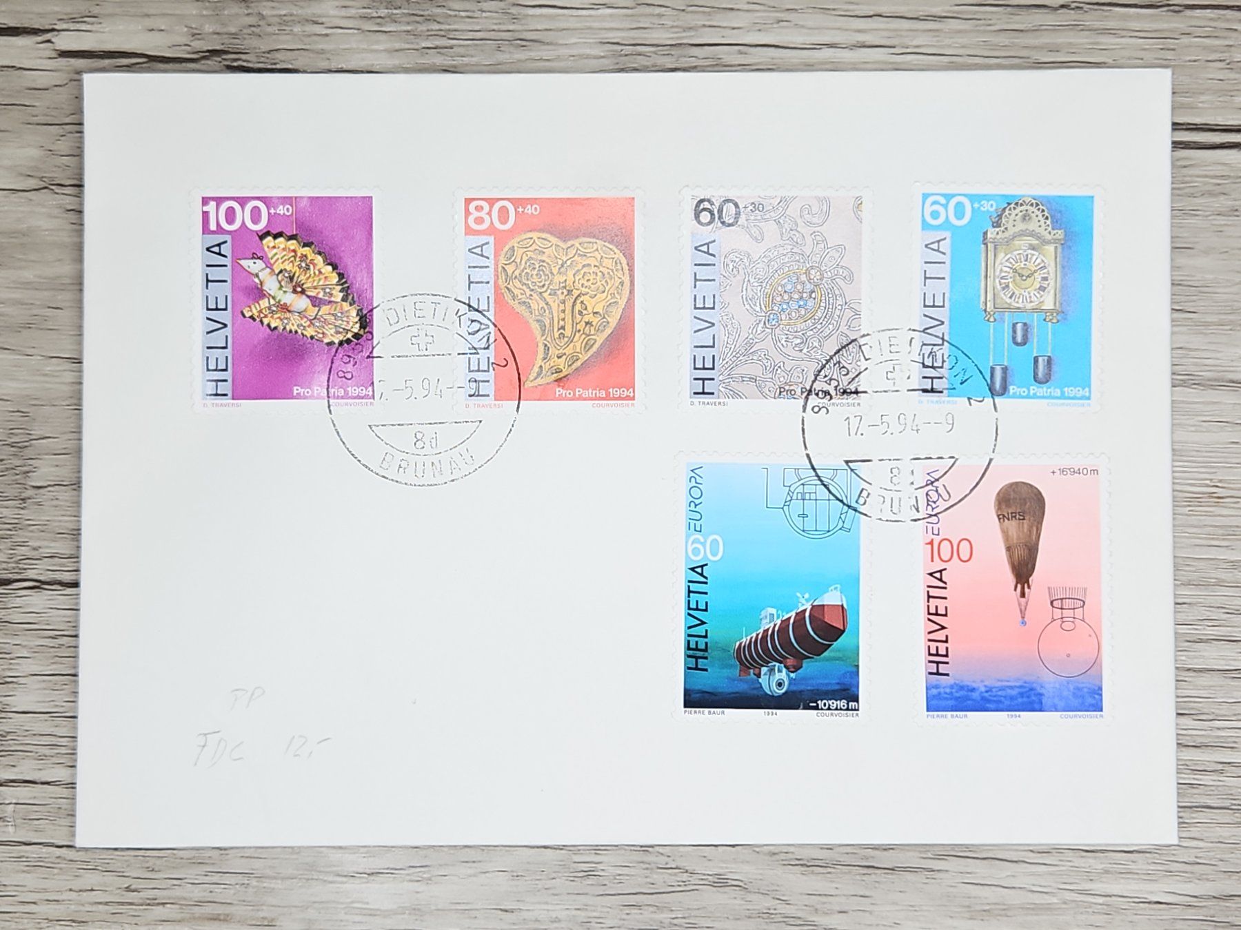 Tutti i francobolli: CL03 Enveloppe + Timbre Suisse 1994 – Usato da Cousset venduto da Patrick_Collections