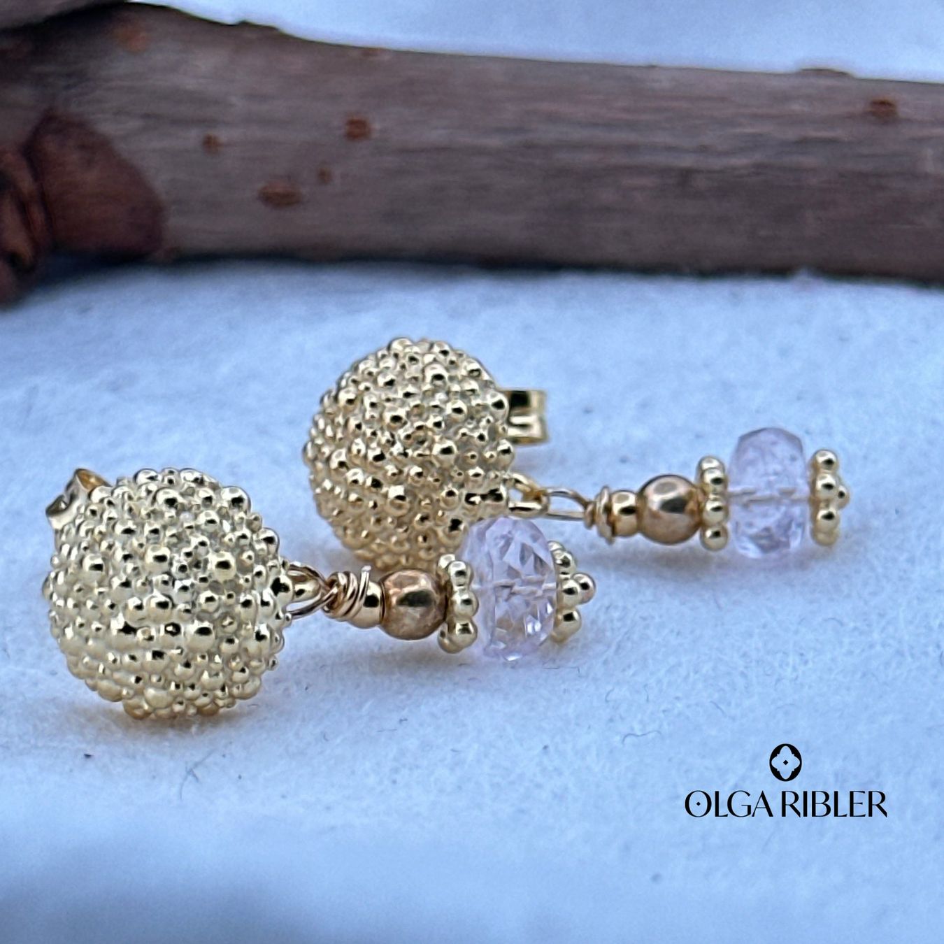 Olga Ribler Orecchini pendenti & Orecchini a lobo: Sterling Silber 925 Ohrstecker mit Morganite – Nuovo (secondo la descrizione) da Luzern venduto da Schmuckoutlet