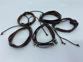 5 tolle Armbänder Bunte Mischung in Braun No 02