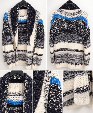 Oversized Strickjacke Chloe mehrfarbig gestreift Grösse XS