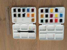 Farbkasten Acryl mit vielen Farben und Papierblock Van Gogh