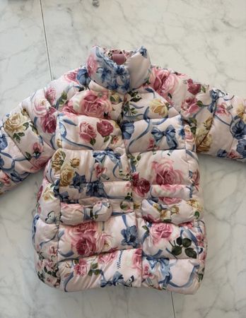 Monalisa Winterjacke Blumenmuster rosa Grösse 4 Jahre