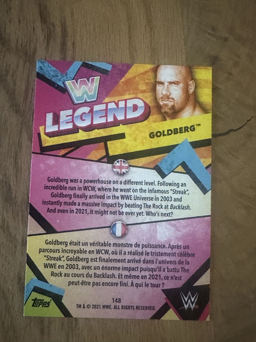 Topps Carte collezionabili: Goldberg WWE Legend Topps – Nuovo (secondo la descrizione) da Luzern venduto da LuzernTCGLab 1