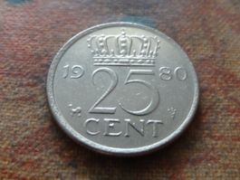 PAYS-BAS  Nederland  25  Cent  1980