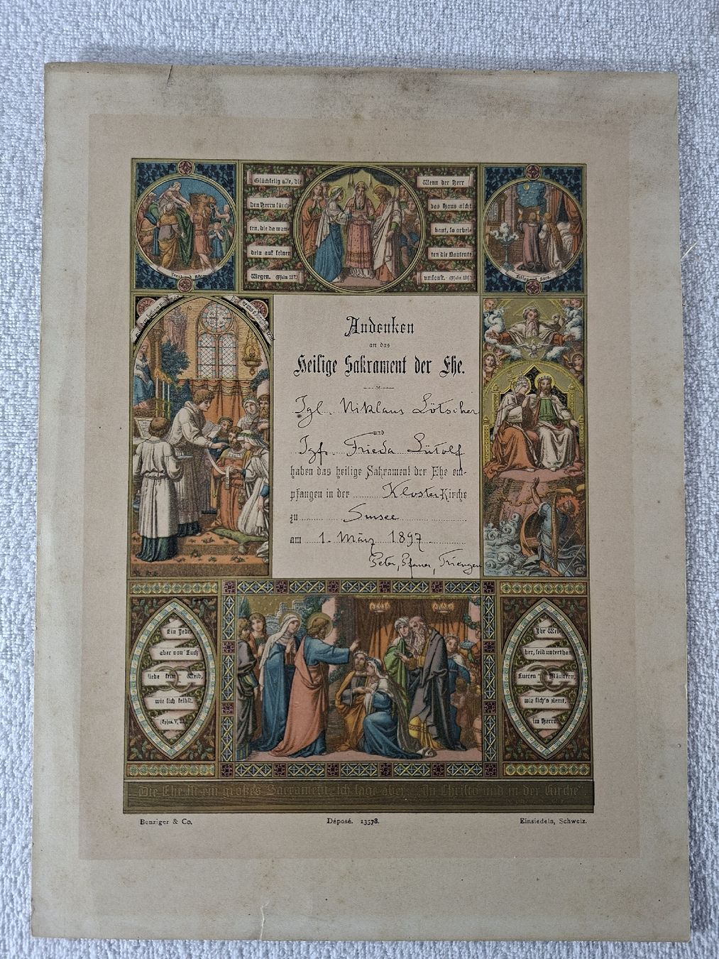 Libri: antikes Dokument, heilige Sakrament der Ehe, Susee 1897 – Usato da Grindelwald venduto da carro5 1