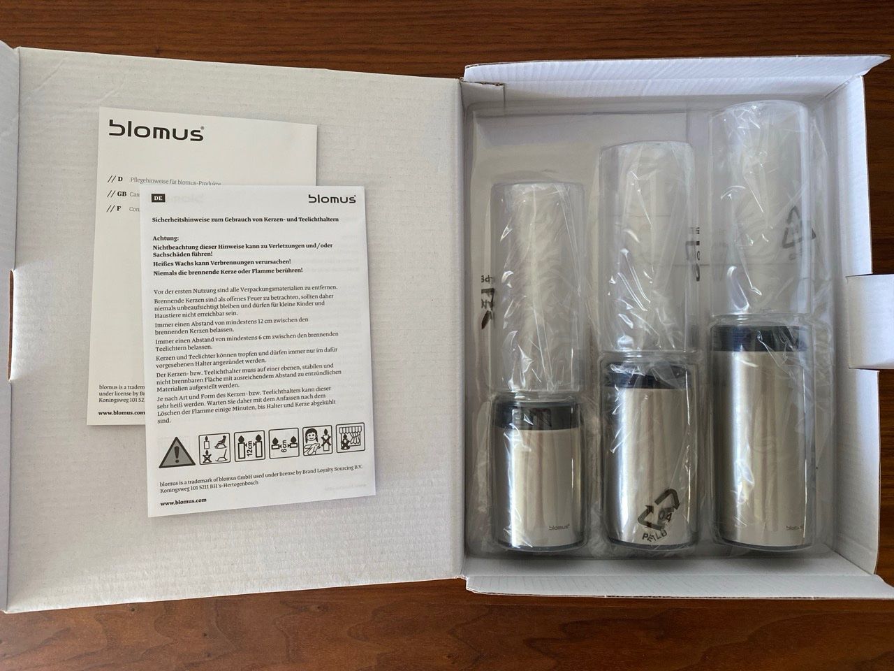 Blomus Bougeoirs: Blomus 3er Set Windlichter AMILIO, Neu – Neuf avec emballage d'origine à Meggen par Prkz77 1