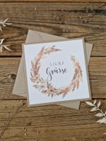 Handgemachte Grusskarte - Liebe Grüsse