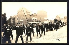 Foto-AK Saarbrücken, Feuerwehrtag, Vorb