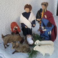 Wunderschöne Schwarzenberger Krippenfiguren und Tiere Vintag
