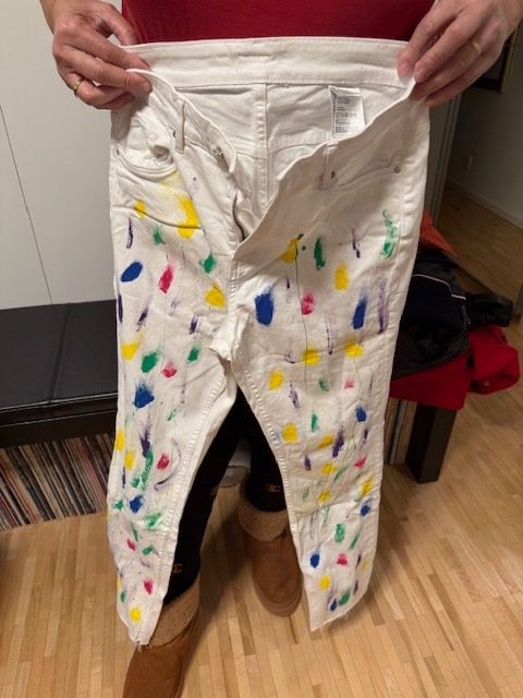 Jeans: Jeans Hose Gr. 36 Weiss mit Farbklecksern – Usato da Winterthur venduto da projectcleanup 1