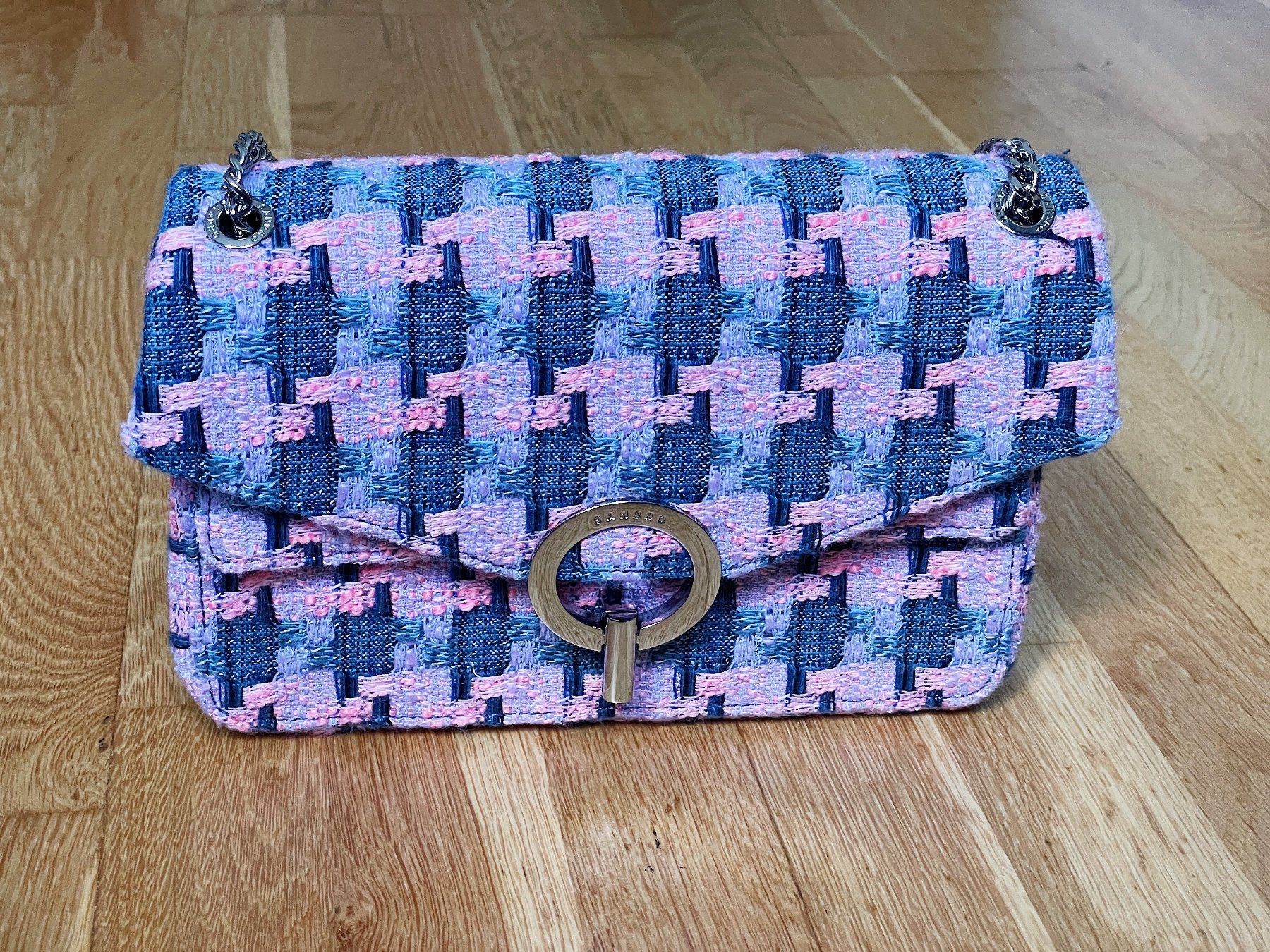 Sandro Borse da donna: Schultertasche Sandro Yza, hellblau, klein gemustert – Usato da Adliswil venduto da Ch_Mei 1