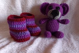 Babyfinkli und Kuschelbärli Handarbeit Neu