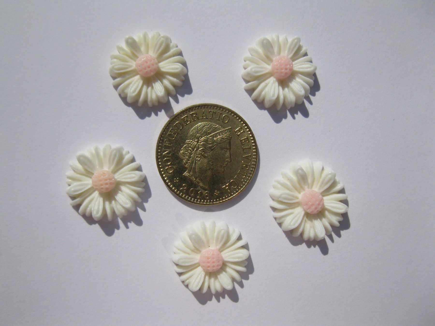 Tutte le decorazioni: 10 Deko Blumen Relief, 13mm – Nuovo e nell'imballaggio originale da St. Margarethen TG venduto da LuanaKa