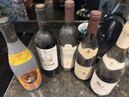 5 Flaschen Wein/gemischte Herkunft aus Kellerfund
