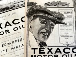 Texaco Motor Oils - 2 alte Werbungen / Publicités 1924