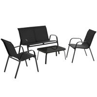 Sitzgruppe für 4 Personen Textilene-Gewebe Garten VERALDO