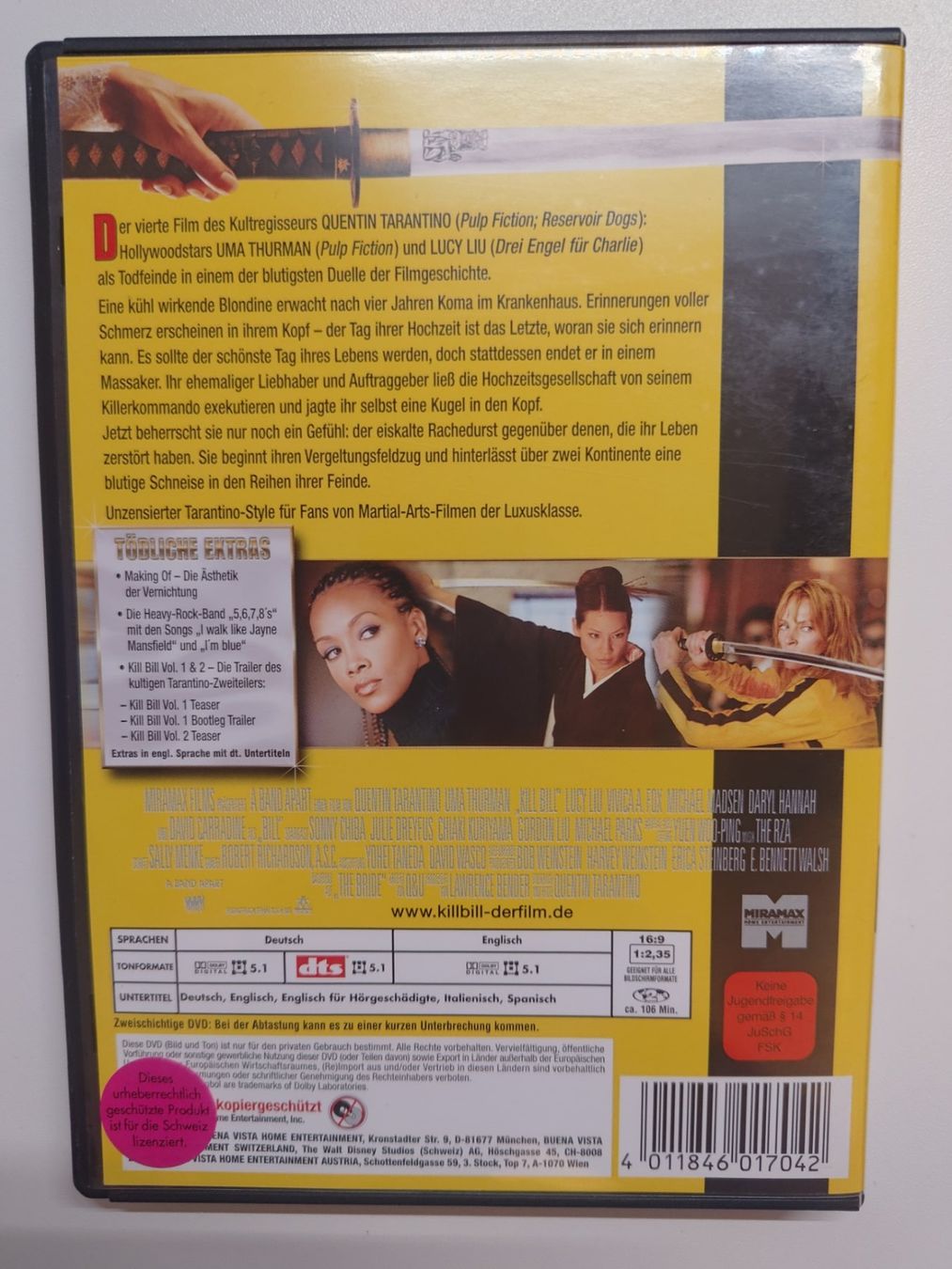 Tutti i DVDs: Kill Bill – Volume 1 – Usato da Liestal venduto da Kratzilla 2