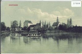Greifensee vom See aus - Ruderboot - coloriert