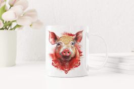 Chinesisches Tierzeichen Schwein Keramik Tasse NEU