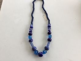 Blaue Murano-Glasperlenkette, Hingucker!