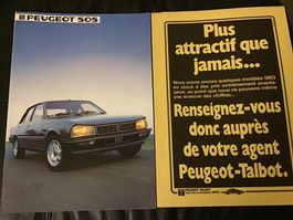 Peugeot 505 Verkaufsprospekt französisch 24 Seiten 1984