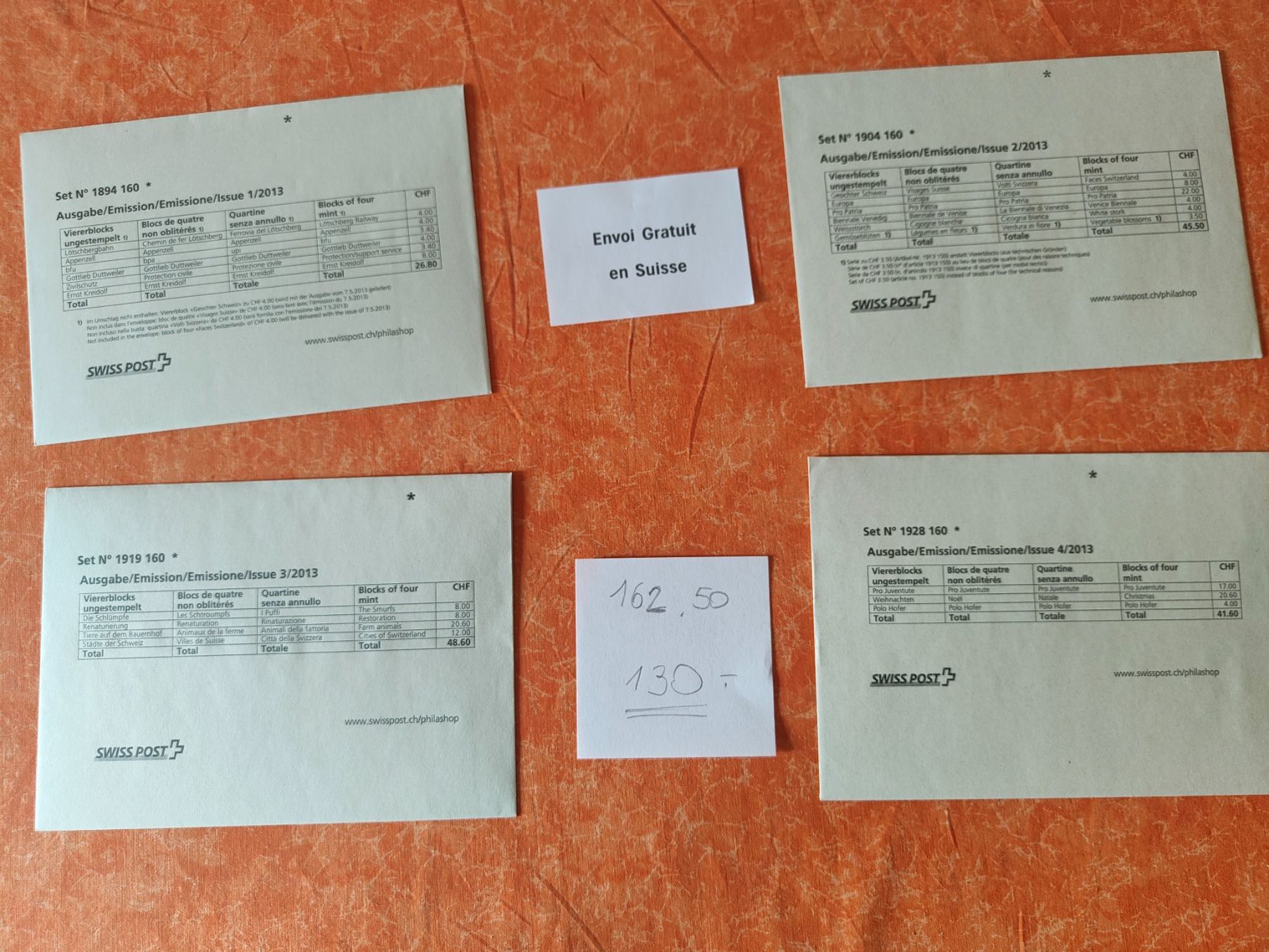 Tutti i francobolli: Timbres 2013 blocs de 4 non oblitérés – Nuovo e nell'imballaggio originale da Gryon venduto da Jessicaj87