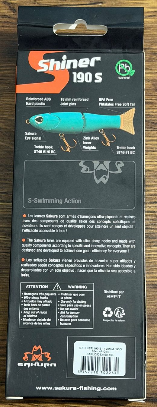 Esche: Sakura S-Shiner 190 - Swimbait – Nuovo e nell'imballaggio originale da Widnau venduto da Fishingtackle_Oggy 1