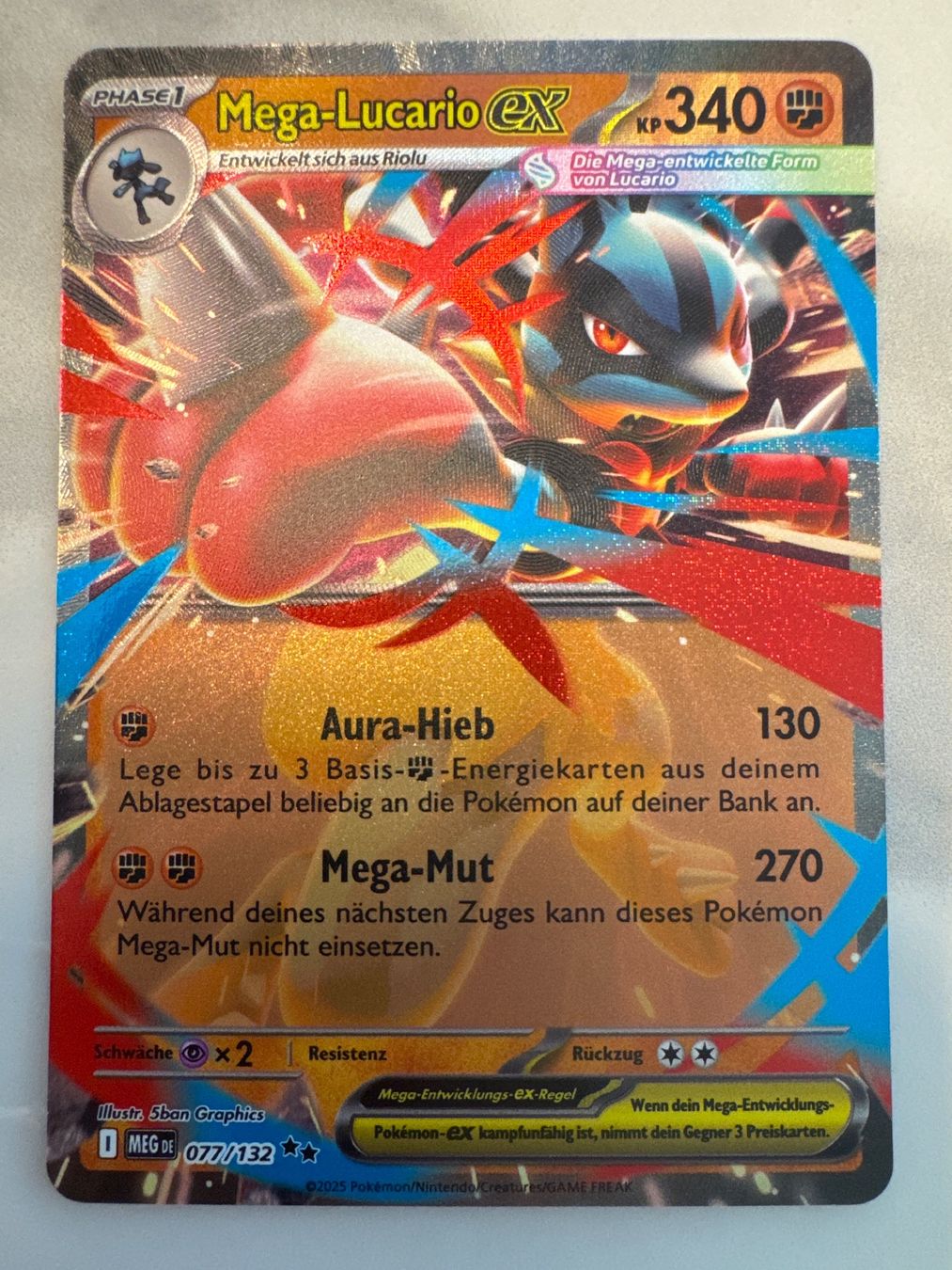Pokémon Carte collezionabili: Mega Lucario ex MEG077 DE - Mega Entwicklungen – Nuovo (secondo la descrizione) da Wil SG venduto da Prof.Eich