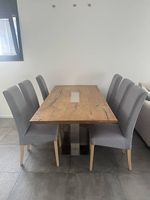 Tavolo da pranzo in legno massello 180x90 cm + 6 sedie