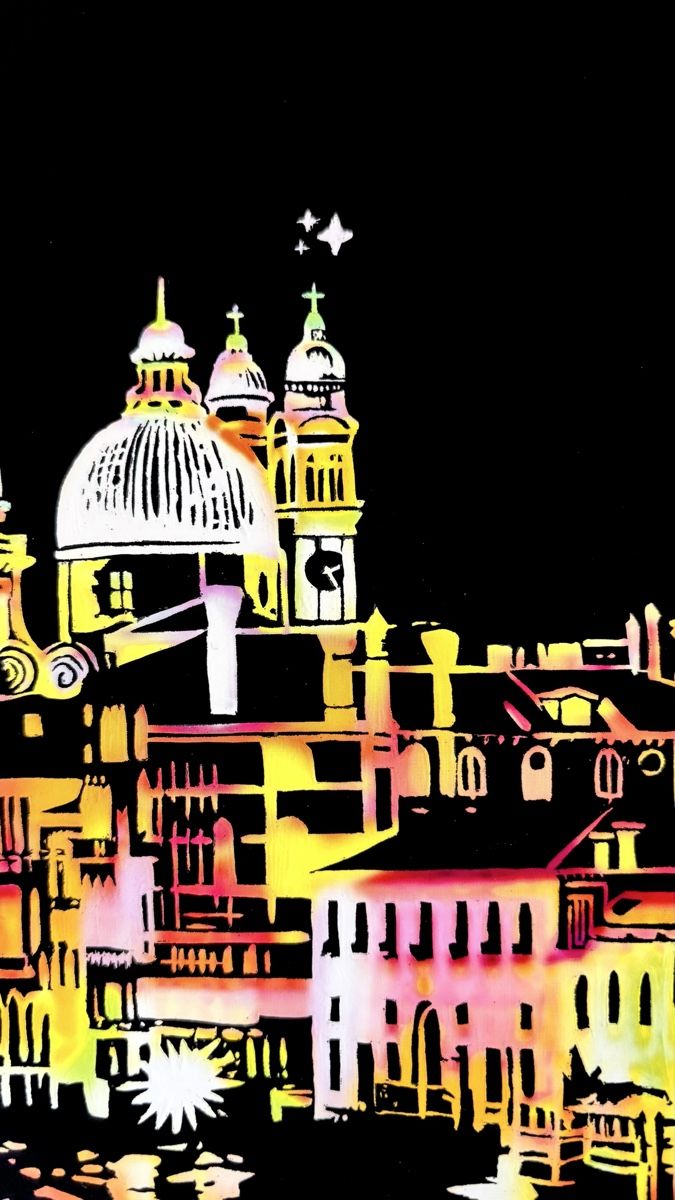 Dipinti: Handgemachtes Venedig Scratch Painting mit Metallrahmen – Nuovo (secondo la descrizione) da Bichwil venduto da VintaCraftStudio 6