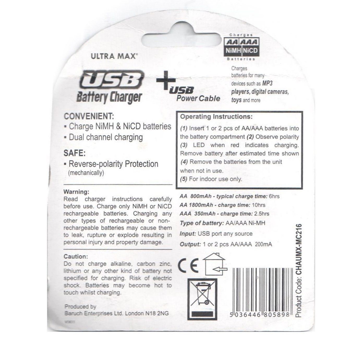 Akkus & Batterien: USB Batterie-Ladegerät unter 2 Franken – Neu und originalverpackt aus Diepoldsau von preisparadies-ch 1