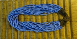Glaskette Blau Indien / Ethno