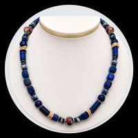 Statement Lapislazuli  Murano Halskette  Unikat Silber