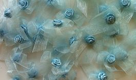 Noeud en organza rosette BLEU