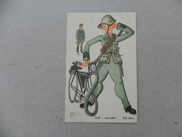 CH Humor Motiv Karte Miltär Rueblikarte Bären Radfahrer Velo