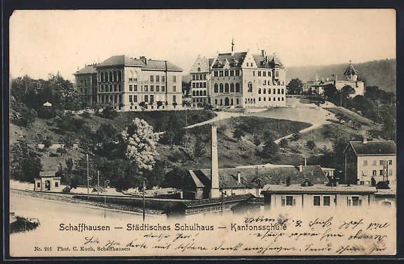 Cartoline postali: Schaffhausen, Städtisches Schulhaus, Ka – Usato da Berlin venduto da bartko-reher