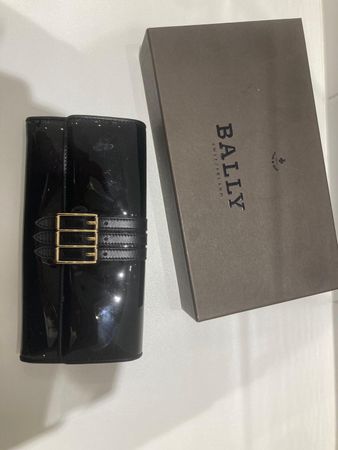 Bally Brieftasche Lackleder schwarz mit Box