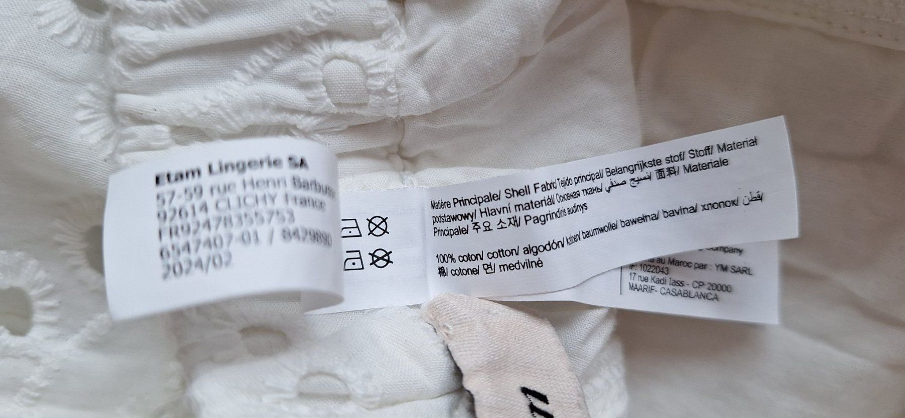 Etam Pantaloni: pantalon d'été ajouré écru – Nuovo e nell'imballaggio originale da Lussery-Villars venduto da pousinete02 4