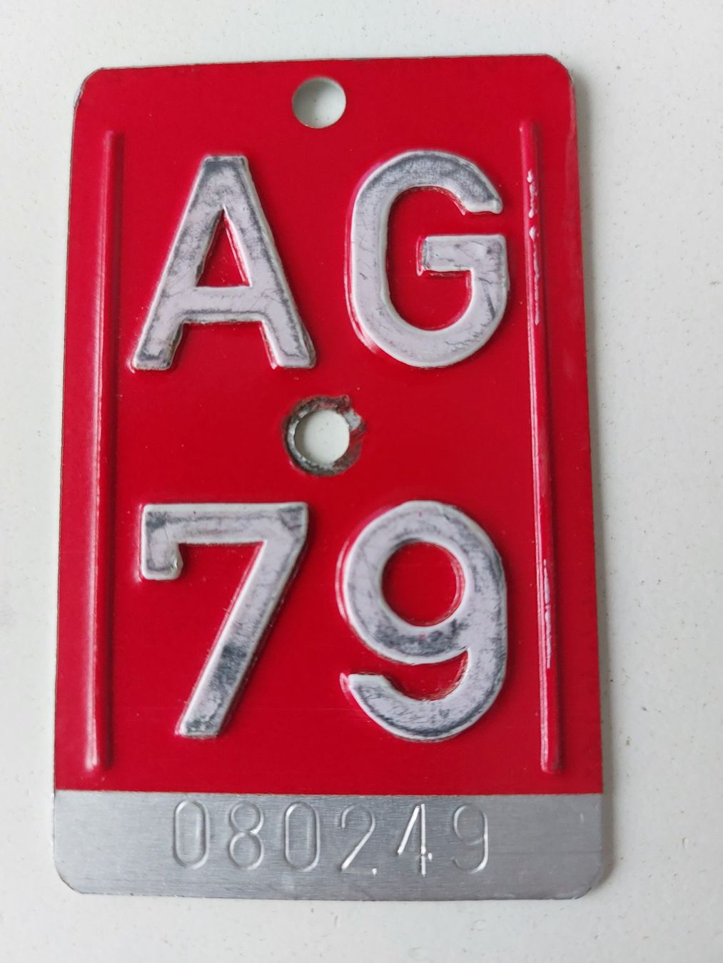 Sachs Insegne: Velonummer AG 79 plaque Velo – Usato da Schenkon venduto da Uhu007