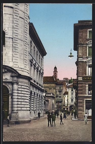 Ansichtskarten: AK Lugano, Palazzo postale e via Peri – Gebraucht aus Berlin von bartko-reher