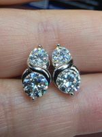 Boucles d'oreille argent diamants de moissanite de 1,2 ct
