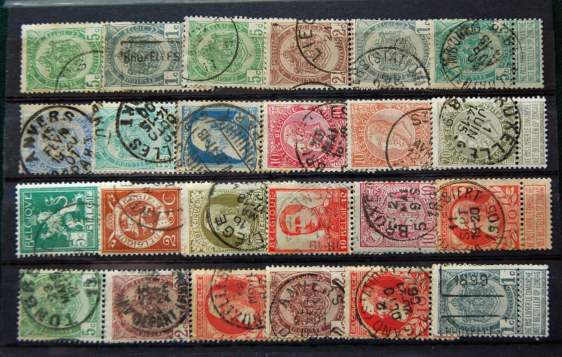 Alle Briefmarken: Belgique -  24 timbres avec tab oblitérés – Gebraucht aus Gland von pas_wxw