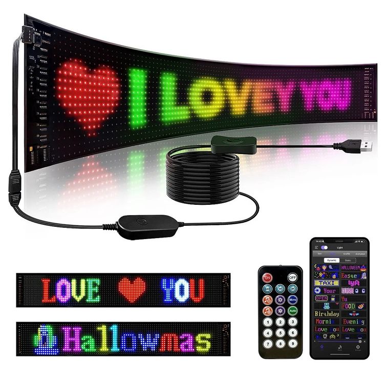 DEWIN LED Hut Mit Bluetooth App - Programmierbarer LED Smarthut Für Konzerte & Partys