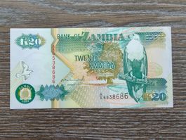 Sambia 20 Kwacha 1992, NEU !!!!!!!