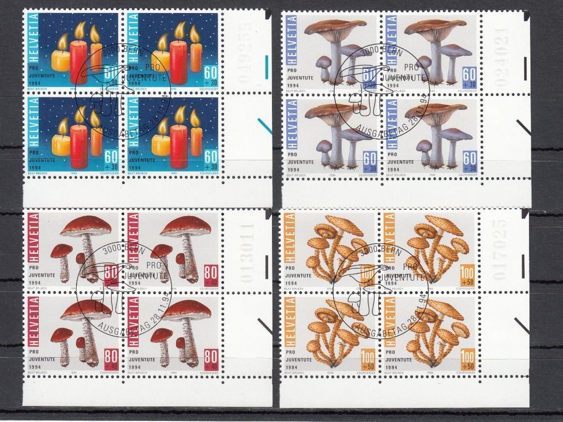 Alle Briefmarken: SBK J332 - J335 4er-Block mit ET – Gebraucht aus Bürglen TG von StampGraf