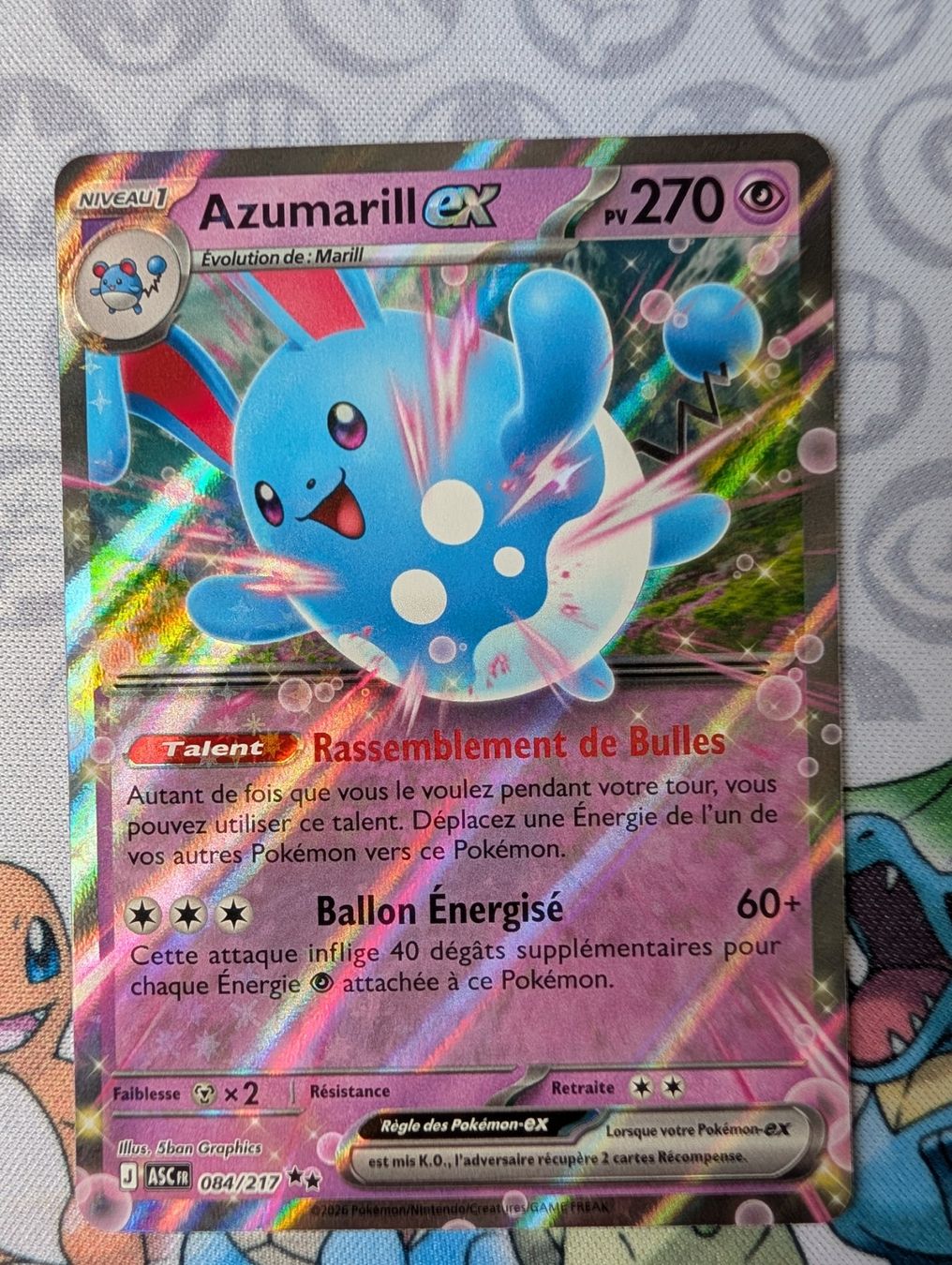 Carte Pokémon FR Azumaril ex 084/217 Héros Transcendants (Neuf (Voir ...