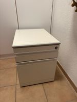 Weisser Büro-Rollcontainer mit 3 Schubladen und Schloss