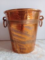 Kupfer Eimer Übertopf Weinkühler mit Ringen Vintage 690 Gr.