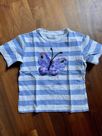 T-Shirt Schmetterling Pailletten Gr 122